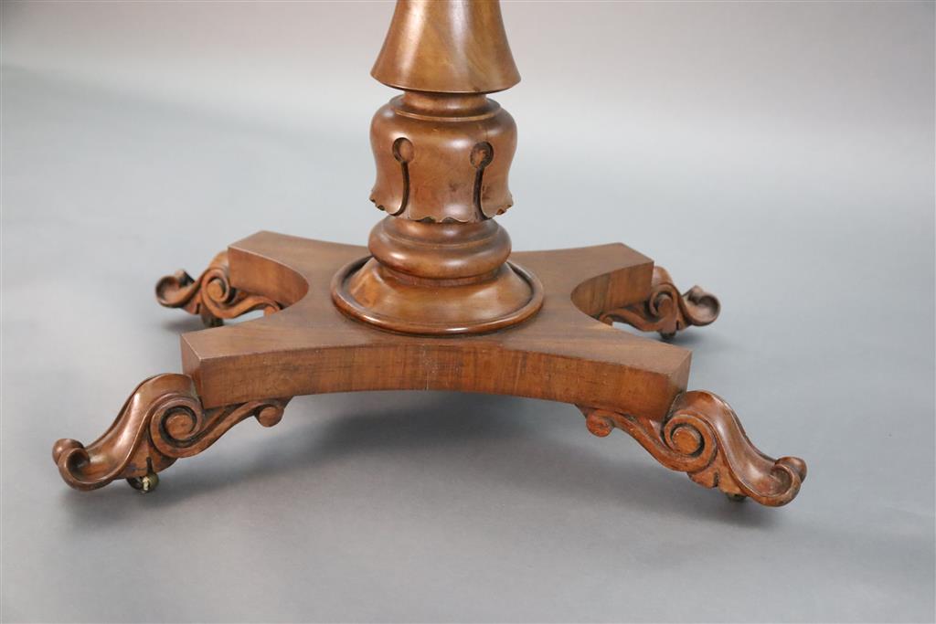 A William IV faded rosewood folding card table,